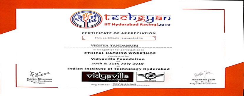 ETHICAL HACKING WORKSHOP II CSE STUDENTS PARTICIPATION IN TECHGYAN 2019 @ IIT HYDERABAD (12)