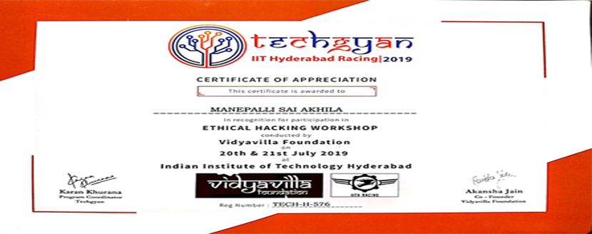 ETHICAL HACKING WORKSHOP II CSE STUDENTS PARTICIPATION IN TECHGYAN 2019 @ IIT HYDERABAD (14)