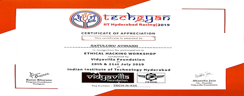 ETHICAL HACKING WORKSHOP II CSE STUDENTS PARTICIPATION IN TECHGYAN 2019 @ IIT HYDERABAD (3)