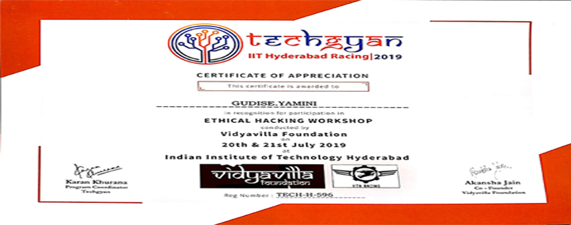 ETHICAL HACKING WORKSHOP II CSE STUDENTS PARTICIPATION IN TECHGYAN 2019 @ IIT HYDERABAD (8)