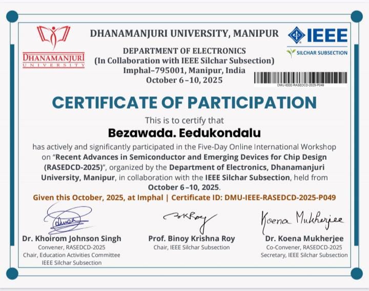 B Eedukondalu IEEE International Workshop 2025