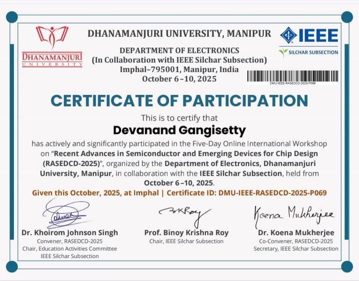 G Devanand IEEE International Workshop 2025